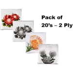 Serviettes, Protea & Pincushion,  20 Piece - 2 Ply